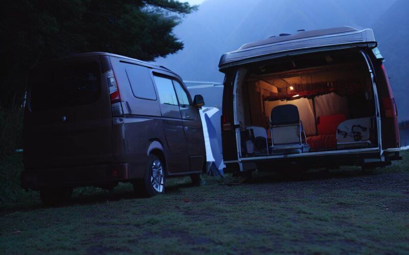 camping in a minivan
