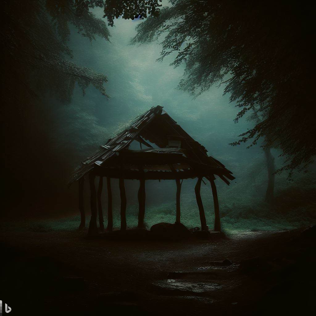 a shelter in woods 