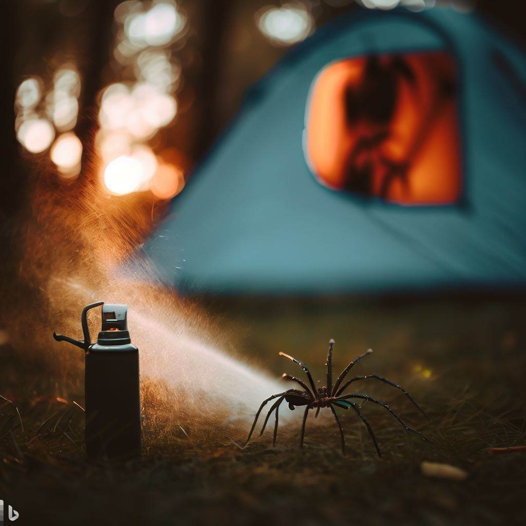 camping spider repellent and a spider