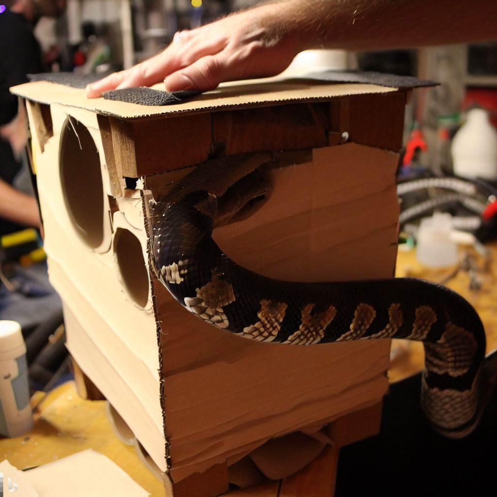 DIY Snake Baffle with a big snake hanging around it