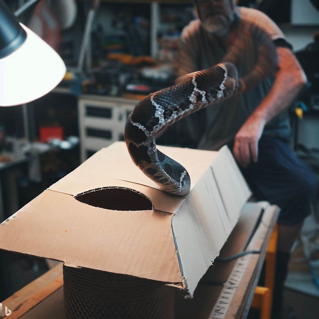a man making a  DIY Snake Baffle with a box
