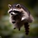 a jumping racoon