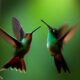 two hummingbirds in the air