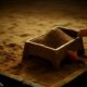a sand box filled with sand