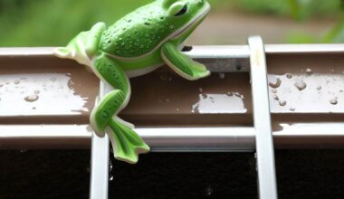 a frog on a ladder