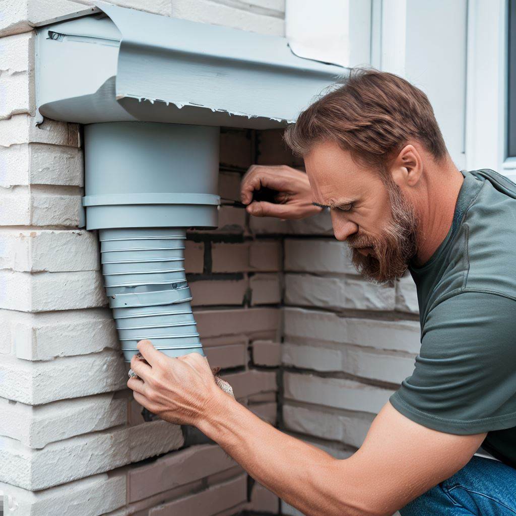 a man fixing downspout extension