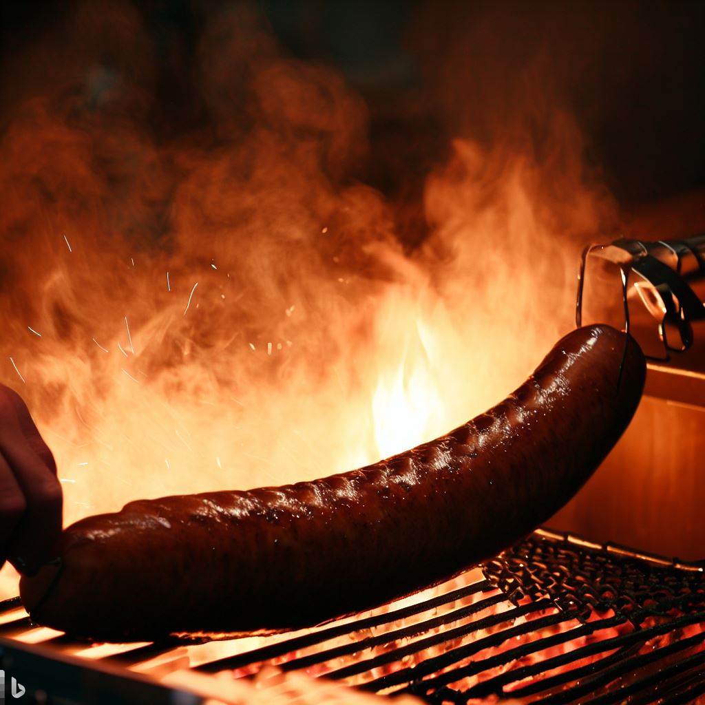 a Bratwurst being roasted 