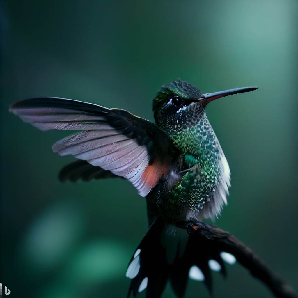 a black hummingbird 