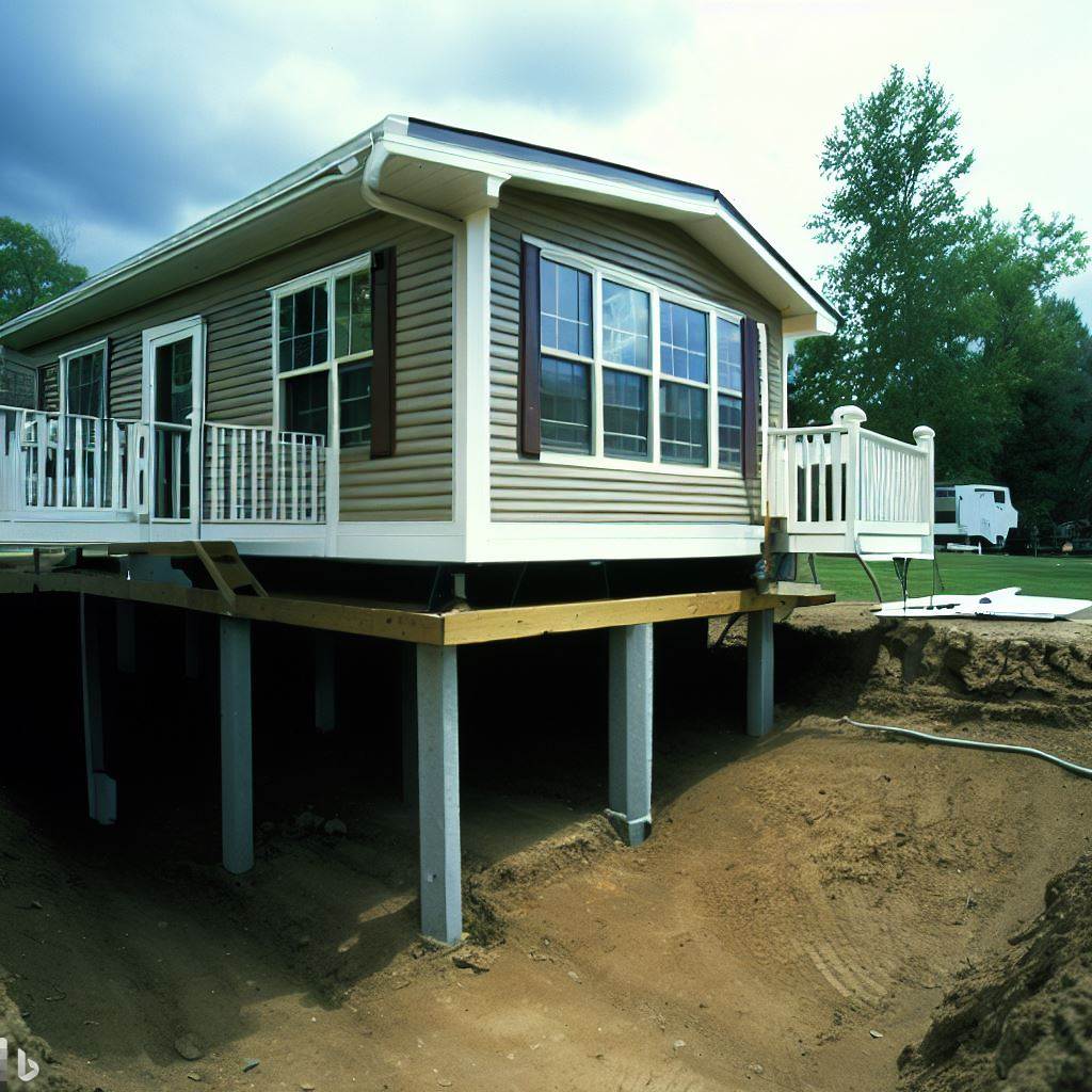 a manufactured home on basement