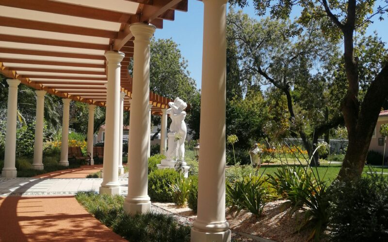 Staining a pergola