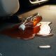 a vinegar spilled in a car
