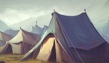 a collection of tents