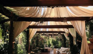 a pergola covered with a canopy