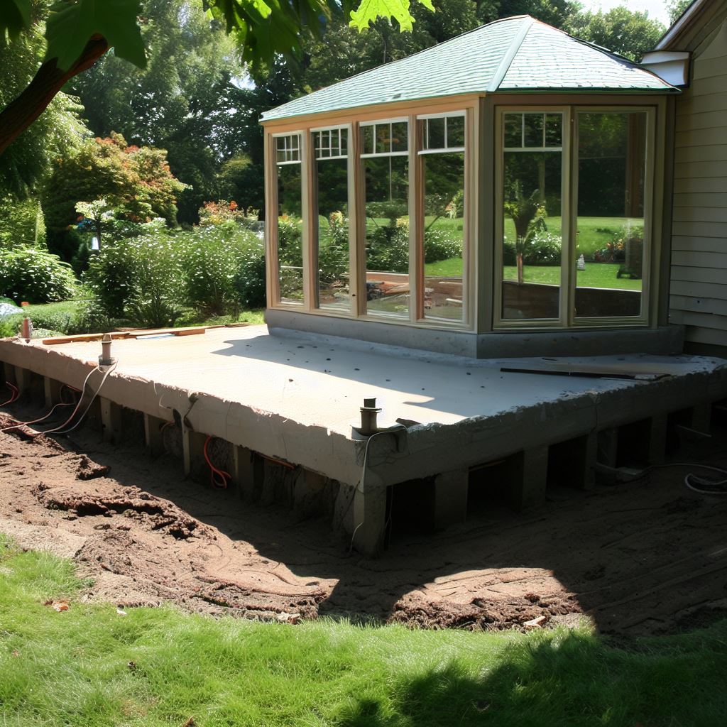 concrete foundation for sunroom