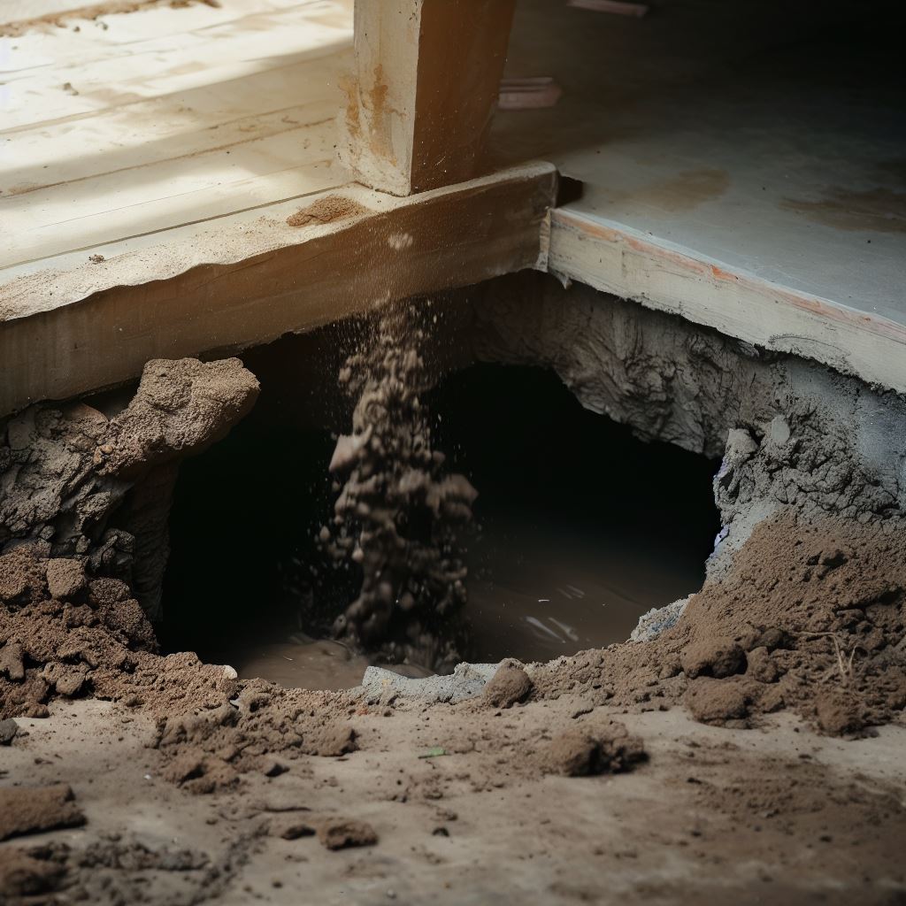 fill hole under concrete porch