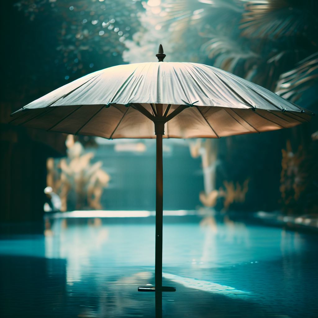 umbrella in a pool