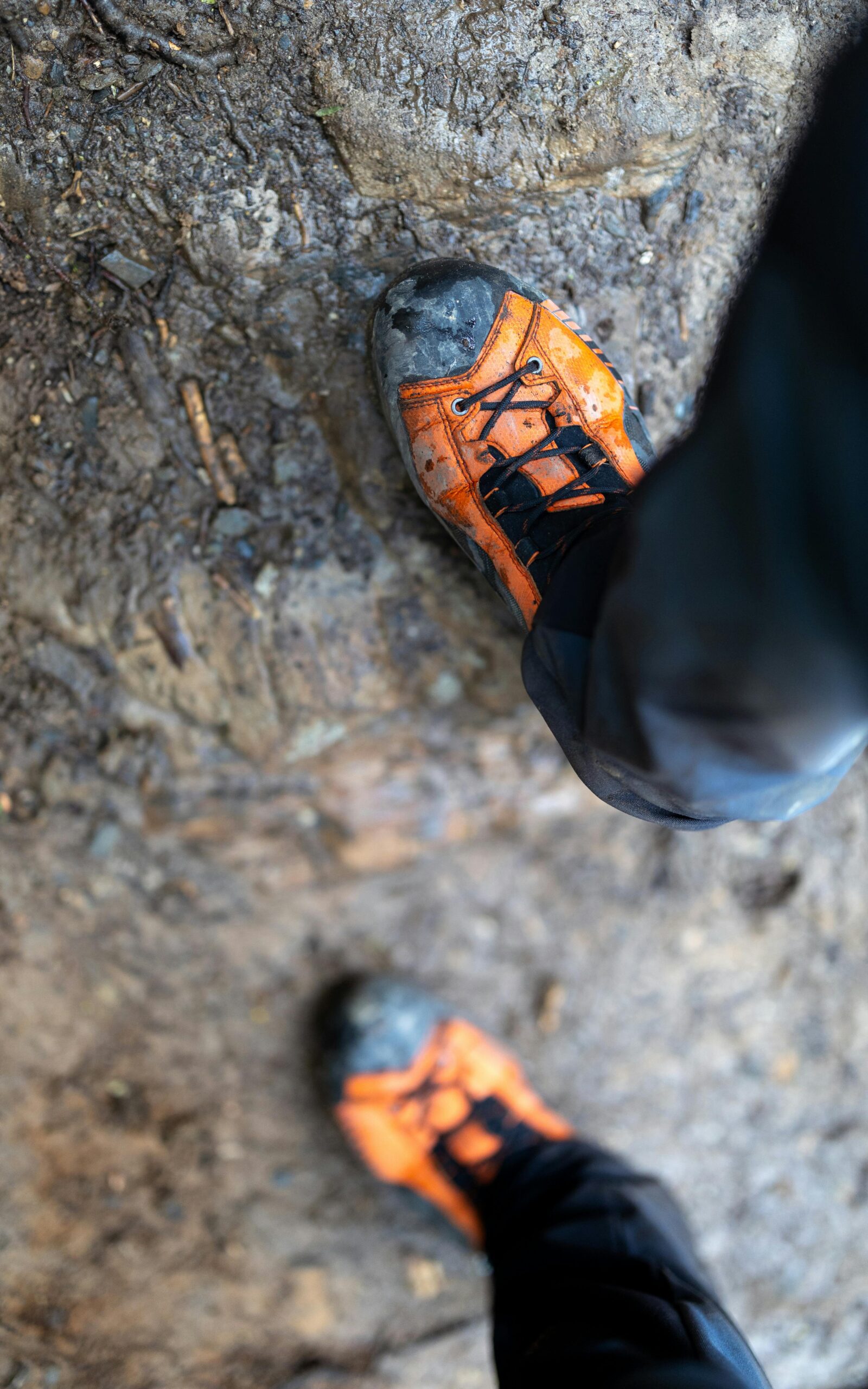 Leather climbing shoes