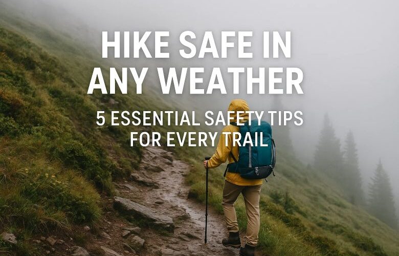 An image talking about what you need to hike safe in any weather