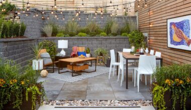 Best way to cover a concrete patio with outdoor rugs and decking tiles for a stylish backyard makeover.
