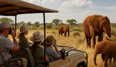 travelers in wildlife tours africa