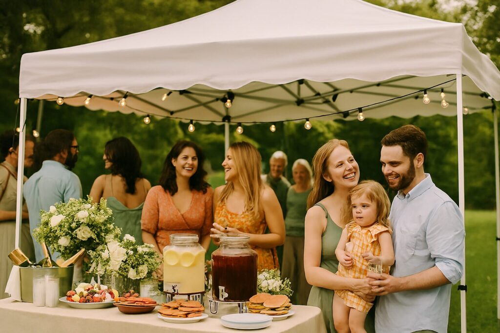 Outdoor party hacks: pop-up canopy