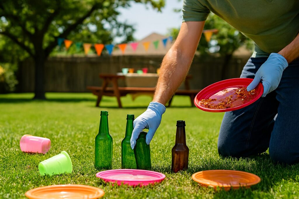 Outdoor party hacks: multiple trash