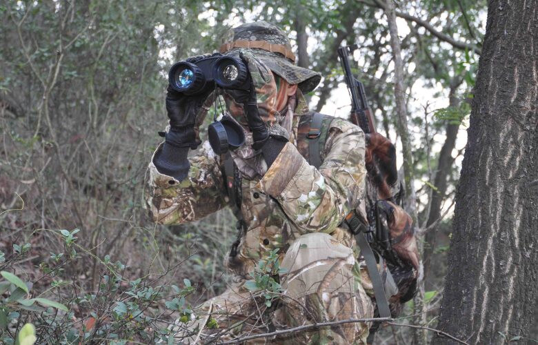 A man in one of the cheap hunting gears
